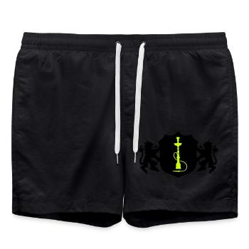 Hookah Symbol Coat of Arms - Swim Trunks - black - Front - AI Model Male 185 light (185cm)