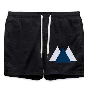 Geometric Peaks - Swim Trunks - black - Front - AI Model Male 185 light (185cm)