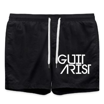 Guitarist Gitarre Spielen Gitarrist Rock Musik Fun - Badeshorts - Schwarz - Vorne - AI Model Male 185 light (185cm)