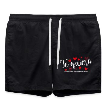 T-shirt / Je t’aime / Je t’aime / Je t’aime - Short de bain - noir - Devant - AI Model Male 185 light (185cm)