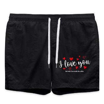 T-shirt / Je t’aime / Je t’aime / Je t’aime - Short de bain - noir - Devant - AI Model Male 185 light (185cm)