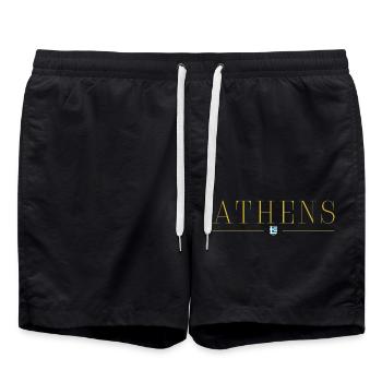 T-shirt design de style Athènes - Short de bain - noir - Devant - AI Model Male 185 light (185cm)