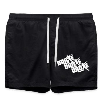 Dance Text Dancing Man Silhouette Party Music - Swim Trunks - black - Front - AI Model Male 185 light (185cm)