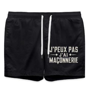 J peux pas j ai Maçonnerie - Short de bain - noir - Devant - AI Model Male 185 light (185cm)
