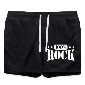 100% Percent Rock Heavy Metal Musique Texte Logo Fun - Short de bain - noir - Devant - AI Model Male 185 light (185cm)