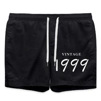 Jahrgang 1999 - Geschenkidee zum Geburtstag - Badeshorts - Schwarz - Vorne - AI Model Male 185 light (185cm)