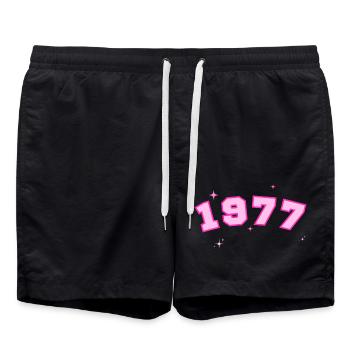 Rosenstern von 1977 - Badeshorts - Schwarz - Vorne - AI Model Male 185 light (185cm)