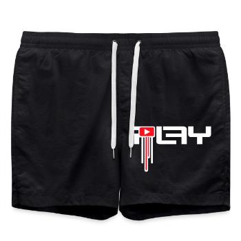 Party Play Schalter An Symbol Anschalten Graffiti - Badeshorts - Schwarz - Vorne - AI Model Male 185 light (185cm)