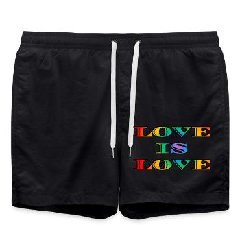 Regenbogen-Liebe ist Liebe - Badeshorts - Schwarz - Vorne - AI Model Male 185 light (185cm)