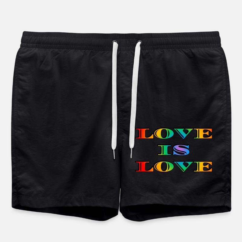 Regenbogen-Liebe ist Liebe - Badeshorts - Schwarz