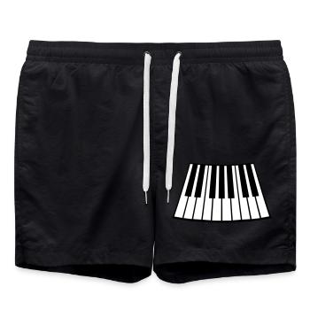 Piano Touches Instrument Jouant de la musique classique - Short de bain - noir - Devant - AI Model Male 185 light (185cm)