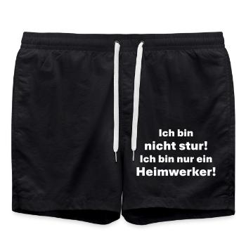 Ich bin nicht stur ich bin Heimwerker - Badeshorts - Schwarz - Vorne - AI Model Male 185 light (185cm)