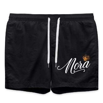 Nora Custom Name für Frauen Kinder Kleinkinder - Nora - Badeshorts - Schwarz - Vorne - AI Model Male 185 light (185cm)