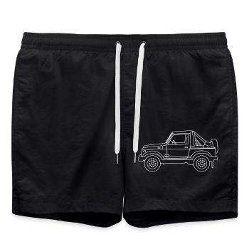 Samurai White 4X4 - Swim Trunks - black - Front - AI Model Male 185 light (185cm)
