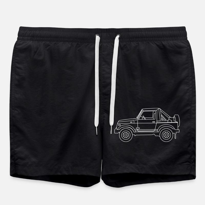 Samurai White 4X4 - Swim Trunks - black