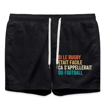 Wenn Rugby einfach wäre, würde man es Fußball nennen - Badeshorts - Schwarz - Vorne - AI Model Male 185 light (185cm)