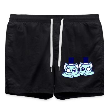 Sir Cats Gentlemen Chapeau haut de forme Monocle Homme Empire - Short de bain - noir - Devant - AI Model Male 185 light (185cm)
