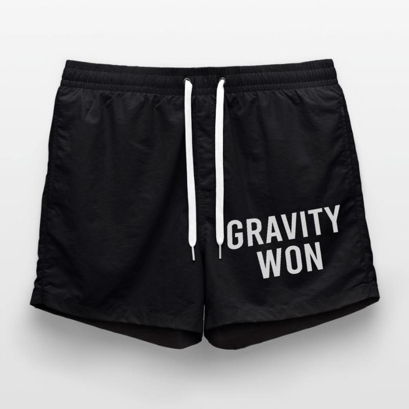Gravity Won Broken Arm Leg Bone Joint Get Well Swim Trunks