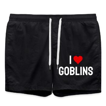 J’adore les gobelins - Short de bain - noir - Devant - AI Model Male 185 light (185cm)