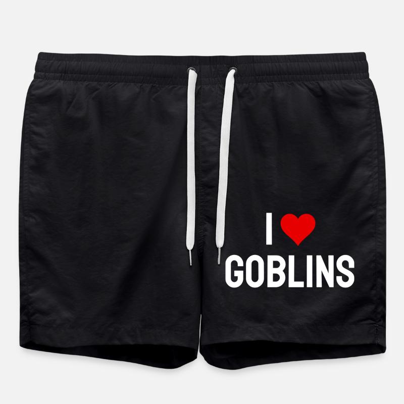 i love goblins - Swim Trunks - black