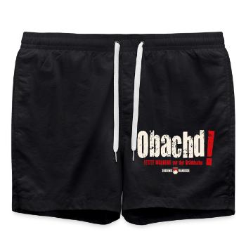 Obachd! Letzte Warnung vor der Bräddschn - Badeshorts - Schwarz - Vorne - AI Model Male 185 light (185cm)