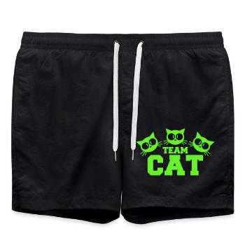 Cat Team 3 Chats Trois amis Équipage Groupe de famille - Short de bain - noir - Devant - AI Model Male 185 light (185cm)