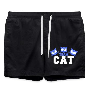 Cat Team 3 Chats Trois amis Équipage Groupe de famille - Short de bain - noir - Devant - AI Model Male 185 light (185cm)