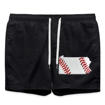 Carte du baseball dans l’État de Pennsylvanie - Short de bain - noir - Devant - AI Model Male 185 light (185cm)