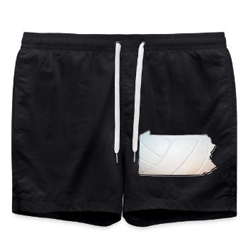 Le volley-ball dans la carte de l’État de Pennsylvanie - Short de bain - noir - Devant - AI Model Male 185 light (185cm)