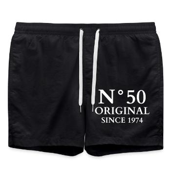 N°50 Original Since 1974 50th Birthday Party Gift - Short de bain - noir - Devant - AI Model Male 185 light (185cm)