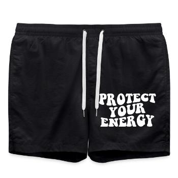 Protect Your Energy Motivation - Swim Trunks - black - Front - AI Model Male 185 light (185cm)
