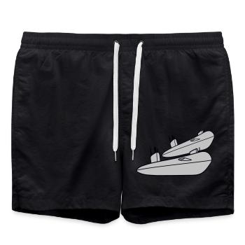2 U-Boote Flotte Zwei Geschwader Gruppe Team Crew - Badeshorts - Schwarz - Vorne - AI Model Male 185 light (185cm)