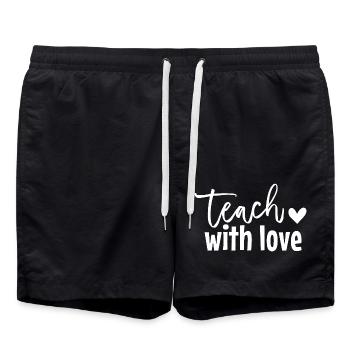 Enseigner avec amour - Short de bain - noir - Devant - AI Model Male 185 light (185cm)