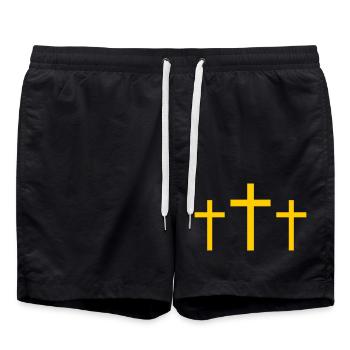 Drei Kreuze - Badeshorts - Schwarz - Vorne - AI Model Male 185 light (185cm)