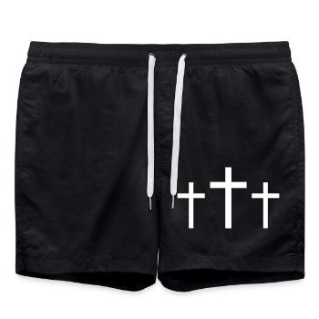 Drei Kreuze - Badeshorts - Schwarz - Vorne - AI Model Male 185 light (185cm)