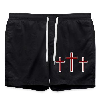 Drei Kreuze - Badeshorts - Schwarz - Vorne - AI Model Male 185 light (185cm)
