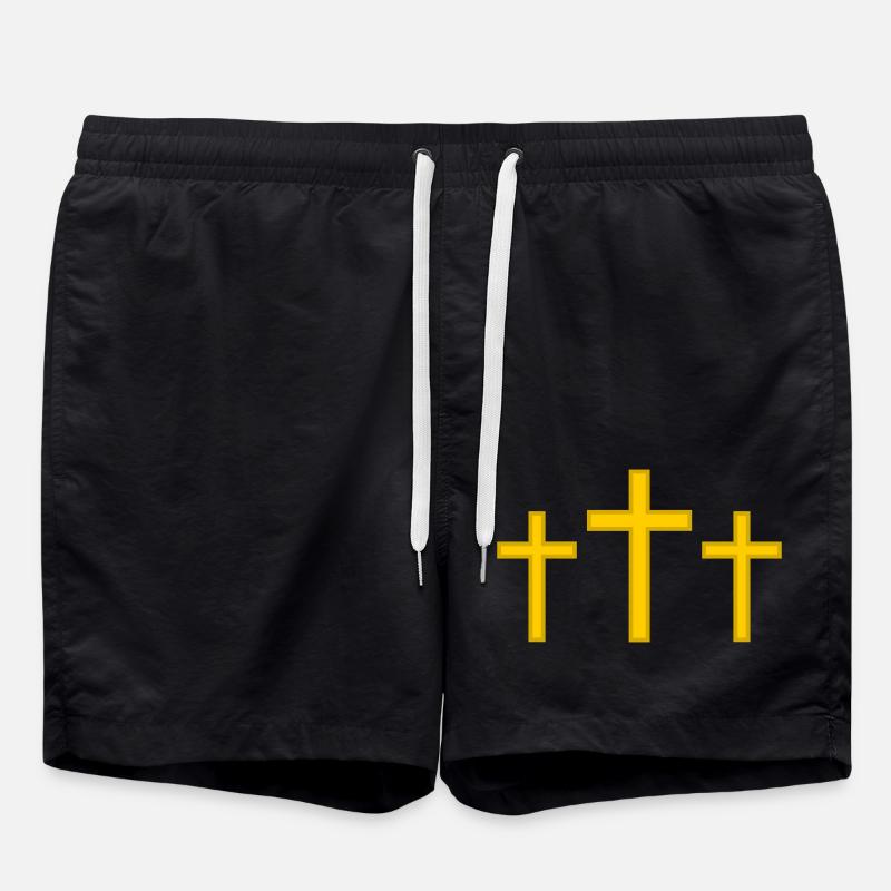 Three Crosses - Swim Trunks - black