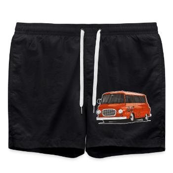 Barkas B1000 // Illustration - Badeshorts - Schwarz - Vorne - AI Model Male 185 light (185cm)