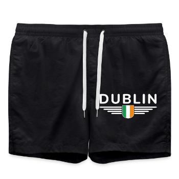 Dublin T-shirt for Ireland fans - Swim Trunks - black - Front - AI Model Male 185 light (185cm)