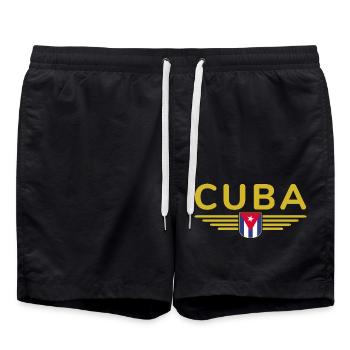 Stylish Cuba design for fans - Swim Trunks - black - Front - AI Model Male 185 light (185cm)