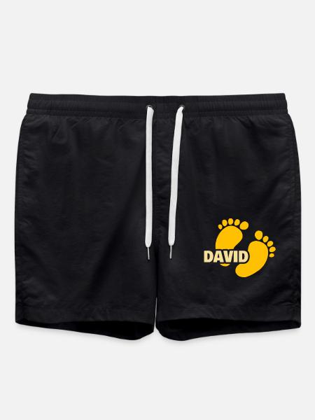 David as Birth - Swim Trunks - black