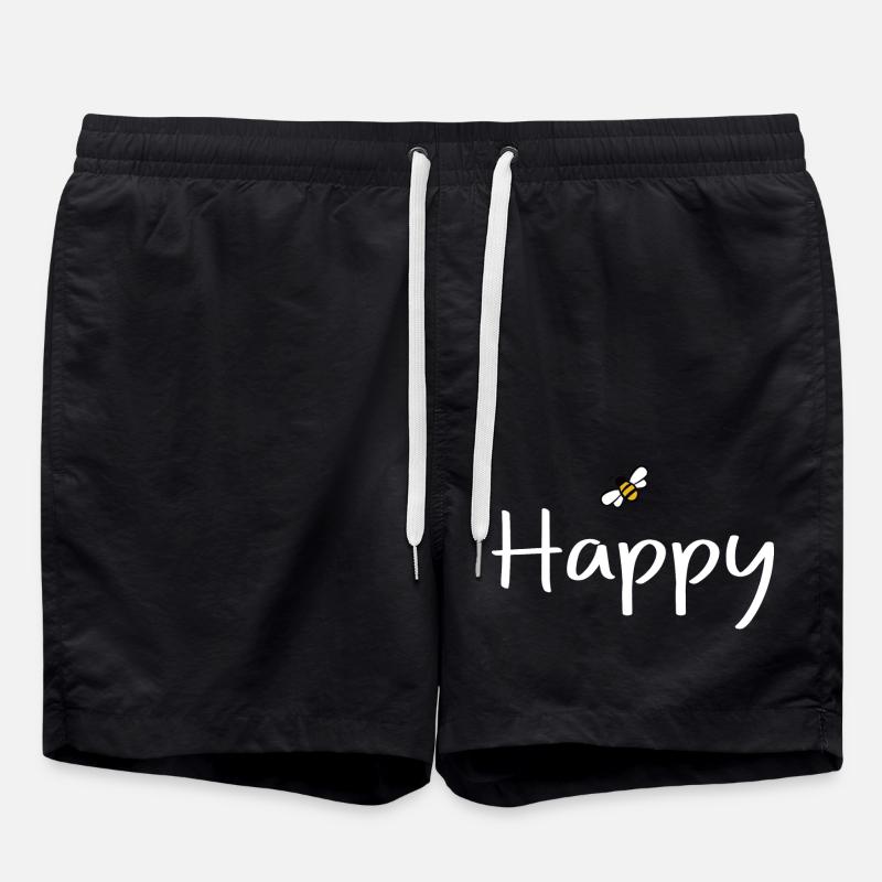be Happy - Swim Trunks - black
