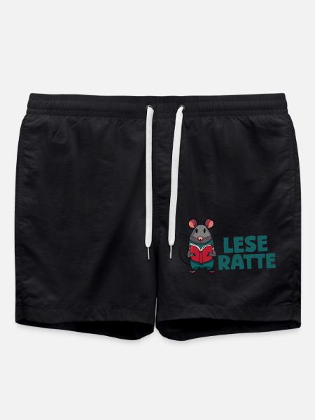 Leseratte - Badeshorts - Schwarz