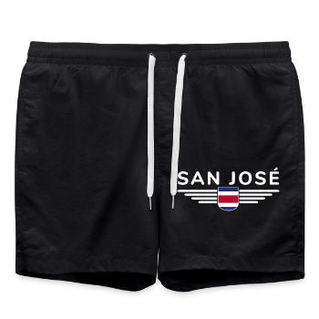 San José T-Shirt – Costa Rica Vibes - Badeshorts - Schwarz - Vorne - AI Model Male 185 light (185cm)