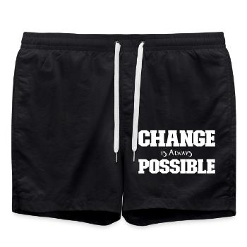 Change is always possible - Swim Trunks - black - Front - AI Model Male 185 light (185cm)