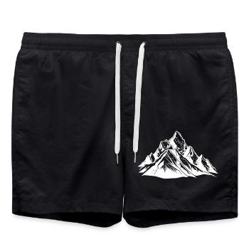 Conception de montagnes - Short de bain - noir - Devant - AI Model Male 185 light (185cm)