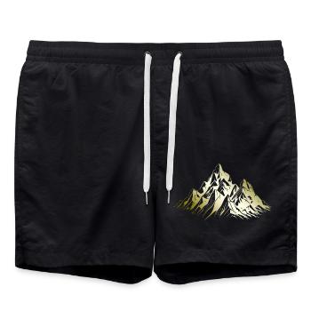 Berge Alpen Mountains - Badeshorts - Schwarz - Vorne - AI Model Male 185 light (185cm)