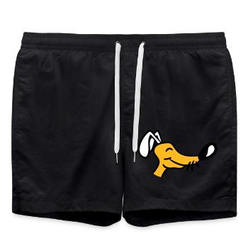 Dog Face Small Happy Pet Head Cute - Swim Trunks - black - Front - AI Model Male 185 light (185cm)