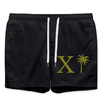 Lettre x vert Palm - Short de bain - noir - Devant - AI Model Male 185 light (185cm)