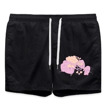 Cheers Party Geschenkidee Bier und Wein - Badeshorts - Schwarz - Vorne - AI Model Male 185 light (185cm)